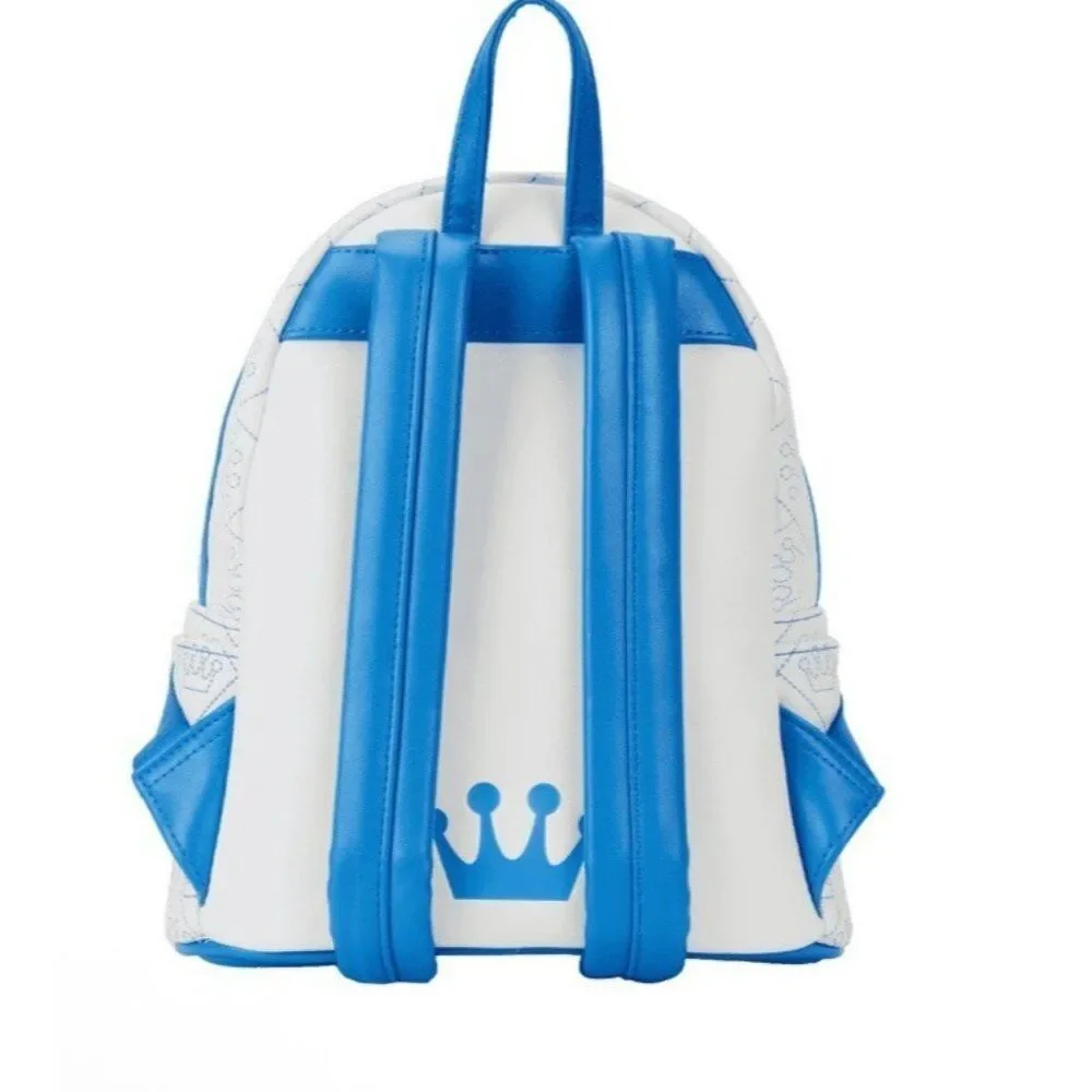 Loungefly Funko Logo Crown Pattern Blue & White Mini Backpack NWT